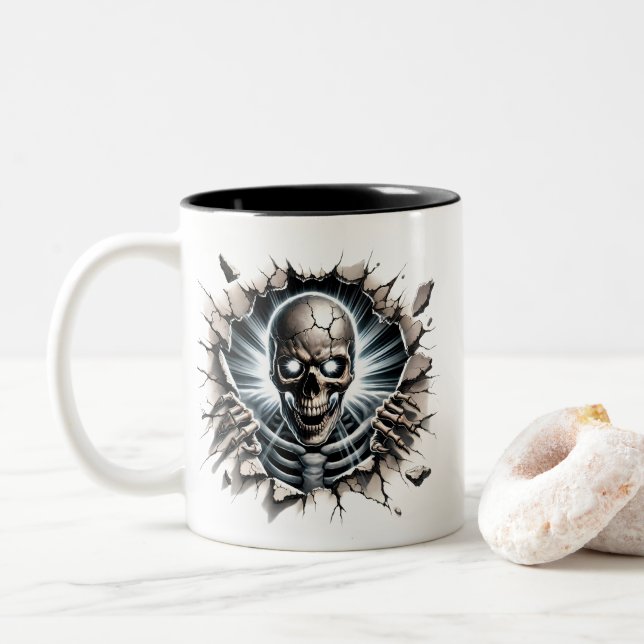 Halloween Skeleton Coffee Mug (With Donut)
