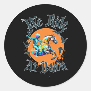 Halloween Skeleton Costume Classic Round Sticker