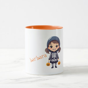 Halloween Skeleton Costume Girl Personalised Mug