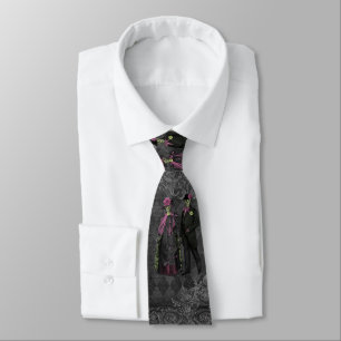 Halloween Skeleton Couple Tie