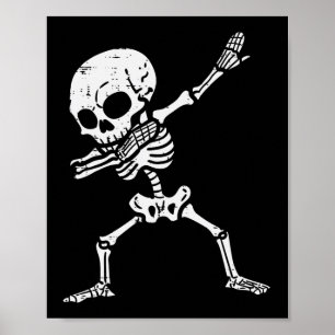 Halloween Skeleton Dabbing Costume Boys Girls Kids Poster