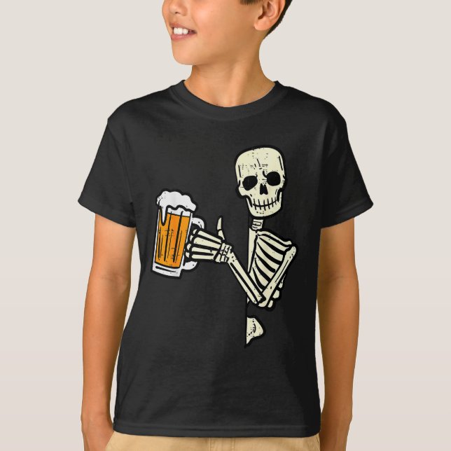 Halloween Skeleton Dad Funny Lazy Skull Costume Pa T-Shirt (Front)