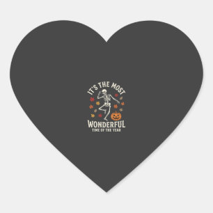Halloween Skeleton Dance Pumpkin Fall Heart Sticker