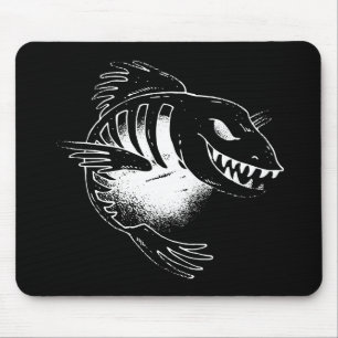 Halloween Skeleton Dark Fish Gift For Sea Monster Mouse Pad