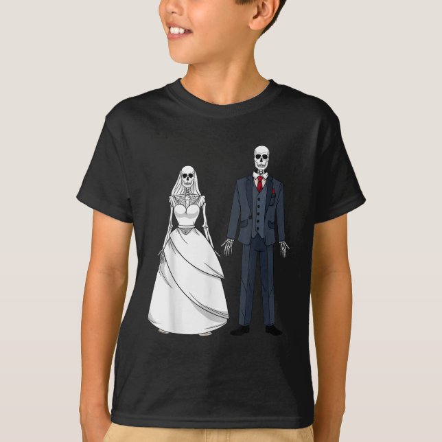 Halloween Skeleton Death Dead Matching Bride &amp; T-Shirt (Front)