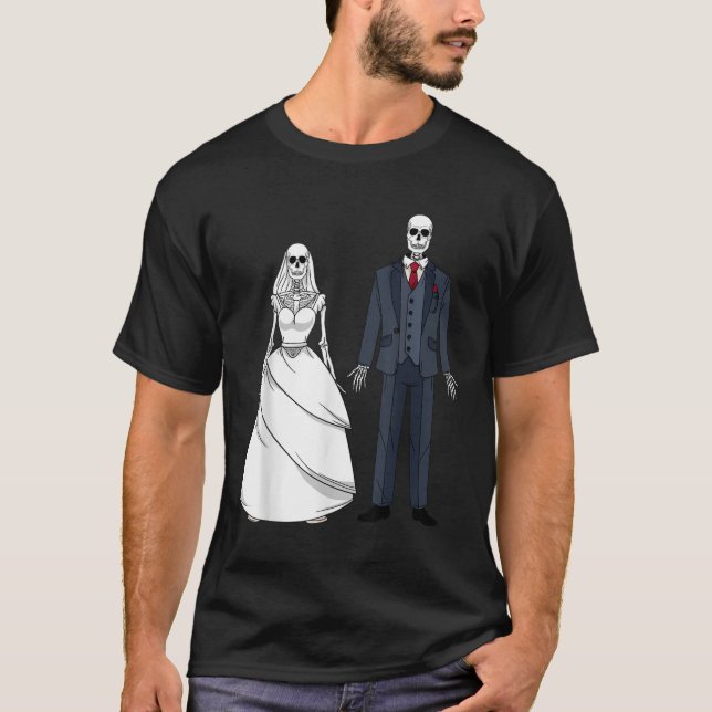 Halloween Skeleton Death Dead Matching Bride &amp; T-Shirt (Front)