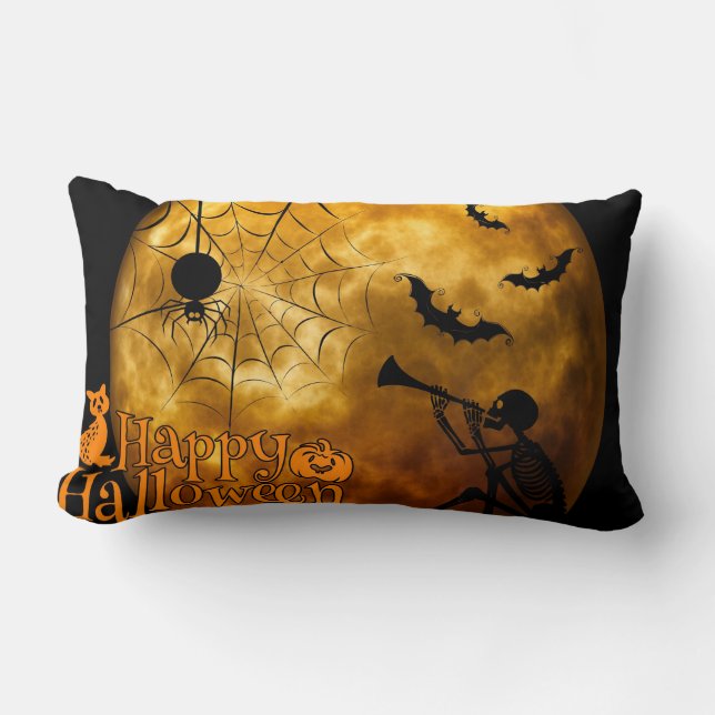 Halloween Skeleton Decorative Throw Pillow (Front)