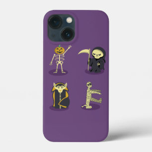 Halloween Skeleton Dracula Mummy Grim Reaper iPhone 13 Mini Case