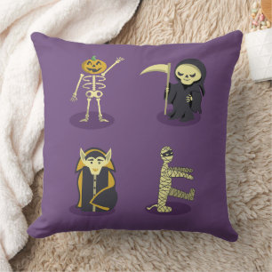 Halloween Skeleton Dracula Mummy Grim Reaper Cushion