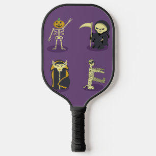 Halloween Skeleton Dracula Mummy Grim Reaper Pickleball Paddle