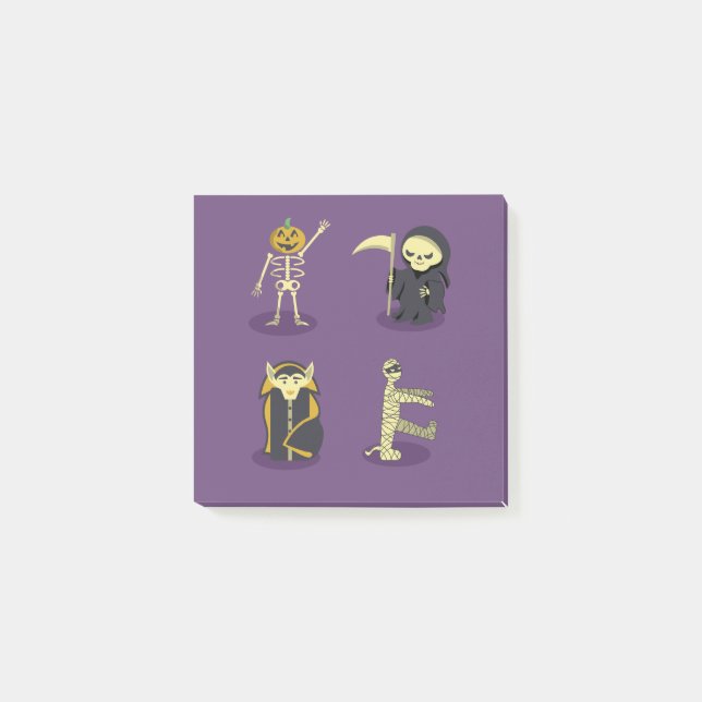 Halloween Skeleton Dracula Mummy Grim Reaper Post-it Notes (Front)