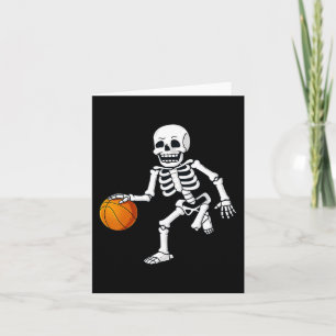 Halloween Skeleton Dribbling Basketball Boys Girls Card