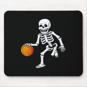 Halloween Skeleton Dribbling Basketball Boys Girls Mouse Pad