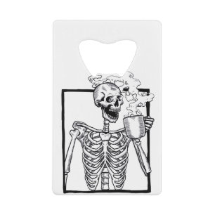 halloween skeleton drinking coffee funny