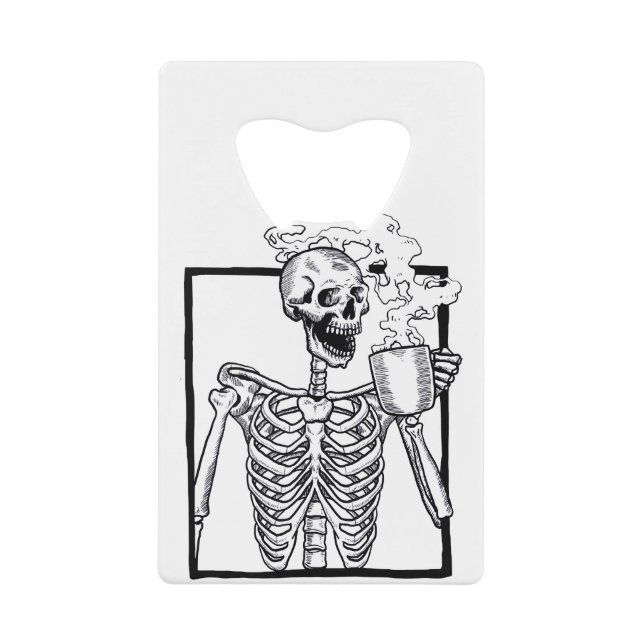 halloween skeleton drinking coffee funny (Front)