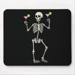 Halloween Skeleton Drinking Cosmopolitan Tail  Mouse Pad