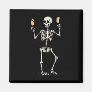 Halloween Skeleton Drinking Peach Bellini Tail  Magnet