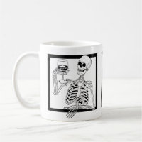 halloween skeleton drinking wine skull funny