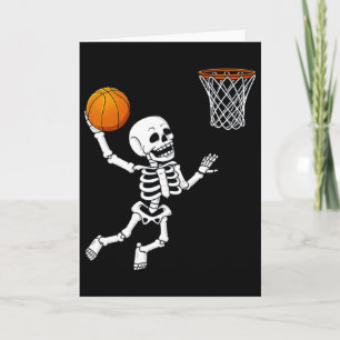 Halloween Skeleton Dunking A Sketll Boys Girls Kid Card