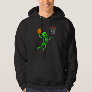 Halloween Skeleton Dunking Basketball Boys Girls K Hoodie