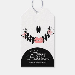 Halloween Skeleton Face Trick or Treat Candy Gift Tags