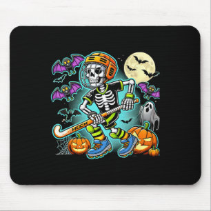 Halloween Skeleton Field Hockey  Mouse Pad