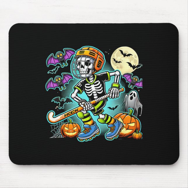 Halloween Skeleton Field Hockey  Mouse Pad (Front)