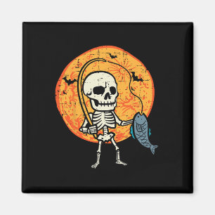 Halloween Skeleton Fishing Costume Fisherman Men B Magnet