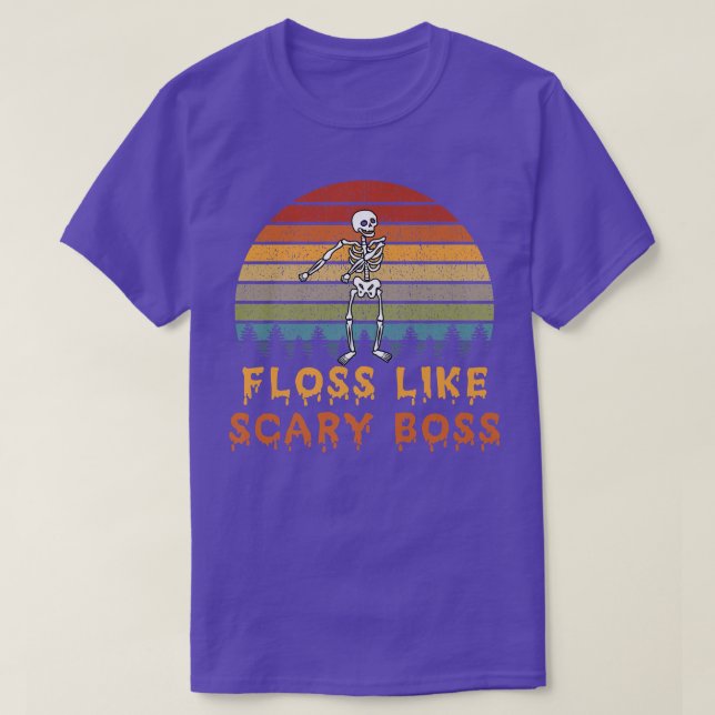 Halloween Skeleton Flossing  T-Shirt (Design Front)