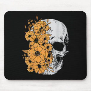 Halloween Skeleton Flower Mens Women Skull  Mouse Pad