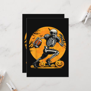 Halloween Skeleton Football Player Running Invitation