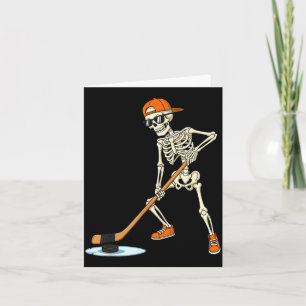 Halloween Skeleton Funny Hockey For Boys Teens Men Card