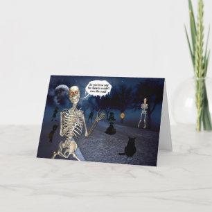 Halloween Skeleton Funny Joke Trick or Treat Card