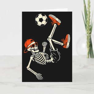 Halloween Skeleton Funny Soccer Shirt For Teens Bo Card