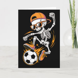 Halloween Skeleton Funny Soccer Shirt For Teens Bo Card