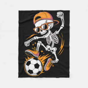 Halloween Skeleton Funny Soccer Shirt For Teens Bo Fleece Blanket