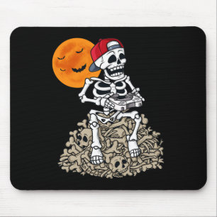 Halloween Skeleton Gamer Boys Kids Teens Gaming 1 Mouse Pad