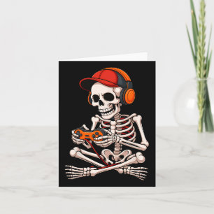 Halloween Skeleton Gamer Funny Video Gaming Boys M Card