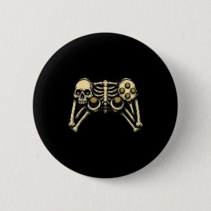 Halloween Skeleton Gamer Gaming Controller Costume 6 Cm Round Badge