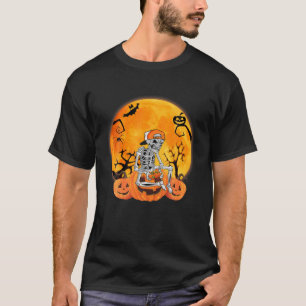Halloween Skeleton Gamer Playing Video Game T-Shirt