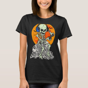 Halloween Skeleton Gamer skull moon Gaming boys te T-Shirt