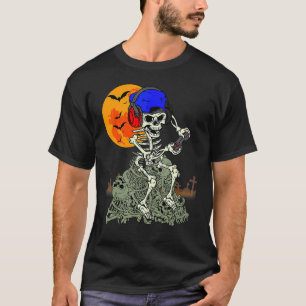 Halloween Skeleton Gamer Video Game Boys Kids Teen T-Shirt