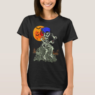 Halloween Skeleton Gamer video game boys kids teen T-Shirt
