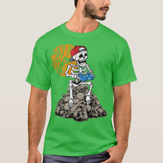 Halloween Skeleton Gamer Video Gamer Boys Kids Tee