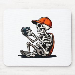 Halloween Skeleton Gamer Video Gaming 1 Mouse Pad