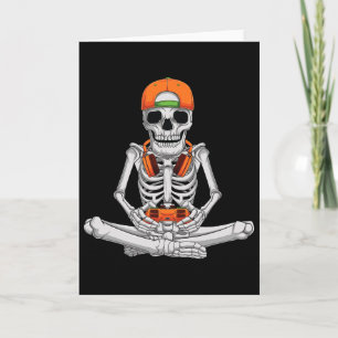 Halloween Skeleton Gamer Video Gaming Boys Men Kid Card