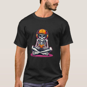 Halloween Skeleton Gamer Video Gaming Boys Men Kid T-Shirt