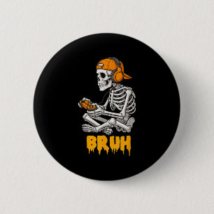 Halloween Skeleton Gamer Video Gaming Funny Skelet 6 Cm Round Badge