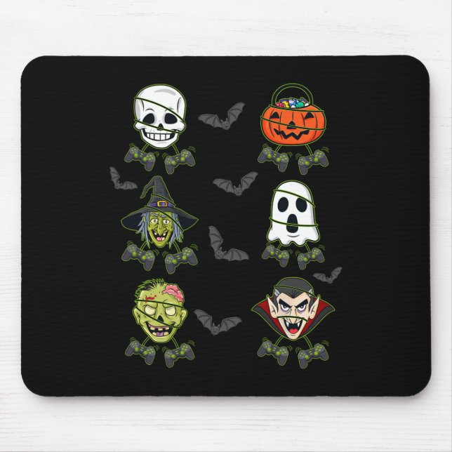 Halloween Skeleton Gaming Witch Vampire Zombie Boy Mouse Pad (Front)