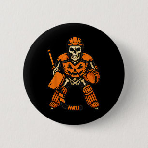 Halloween Skeleton Goalie Pumpkin Costume 6 Cm Round Badge